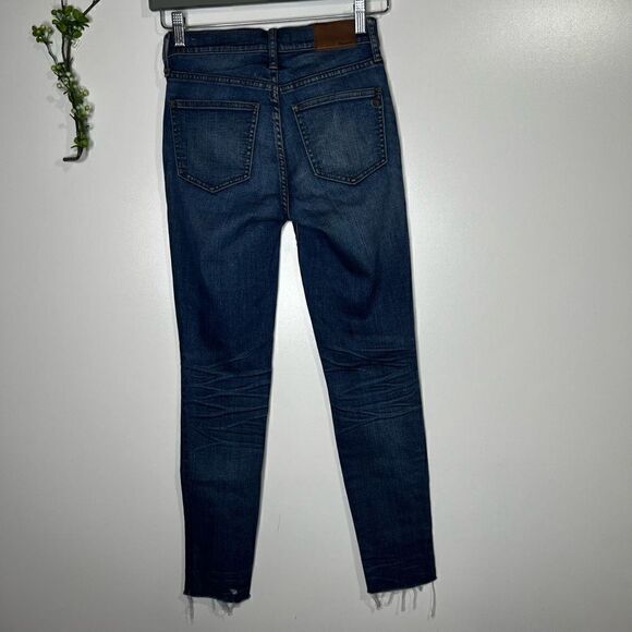 Madewell Womens Denim Jeans High Rise Skinny Button Fly Blue Wash Size 24 - Picture 10 of 11